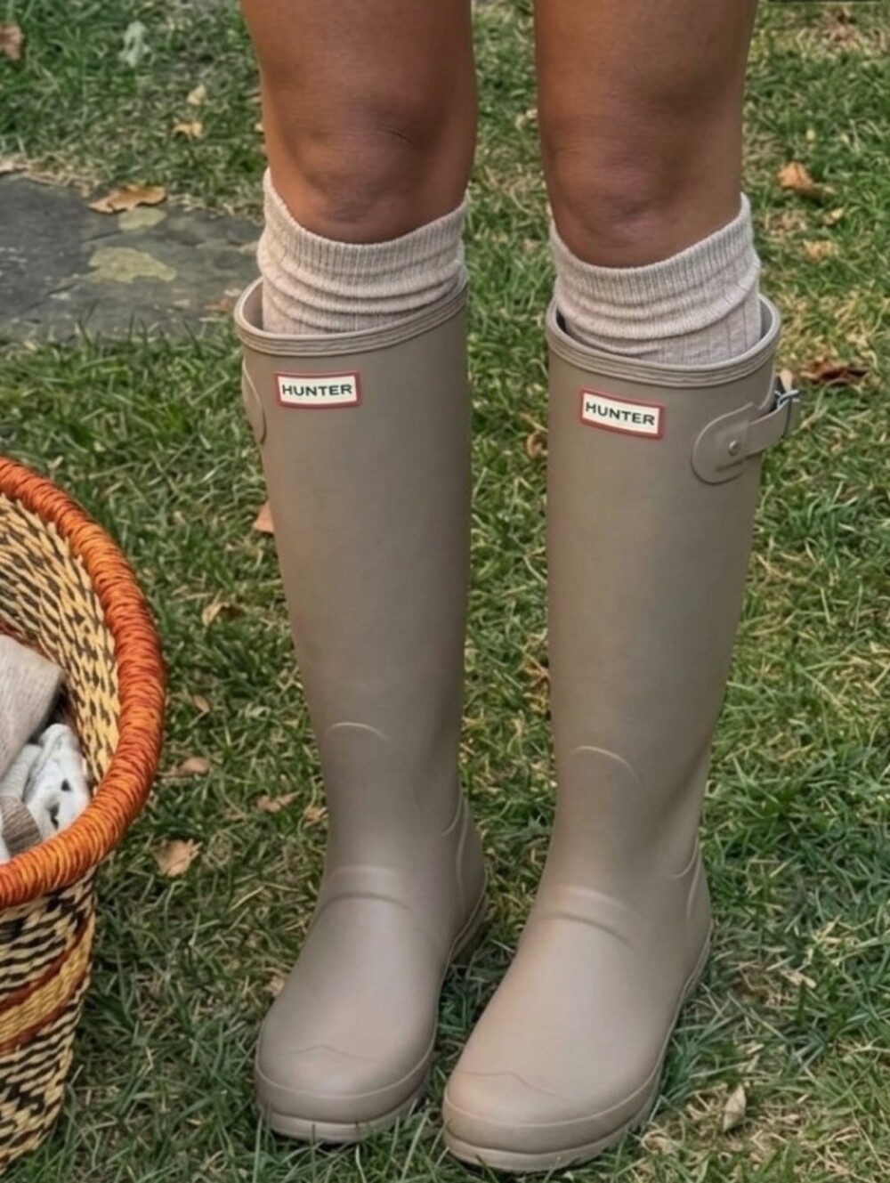 NWT Hunter Original Knee-High Waterproof Rain Boots in Matte Natural Taupe - 9